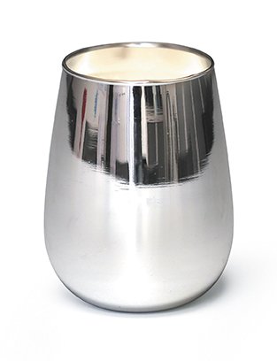 Silverf�rgad glasbeh�llare f�r ljus
