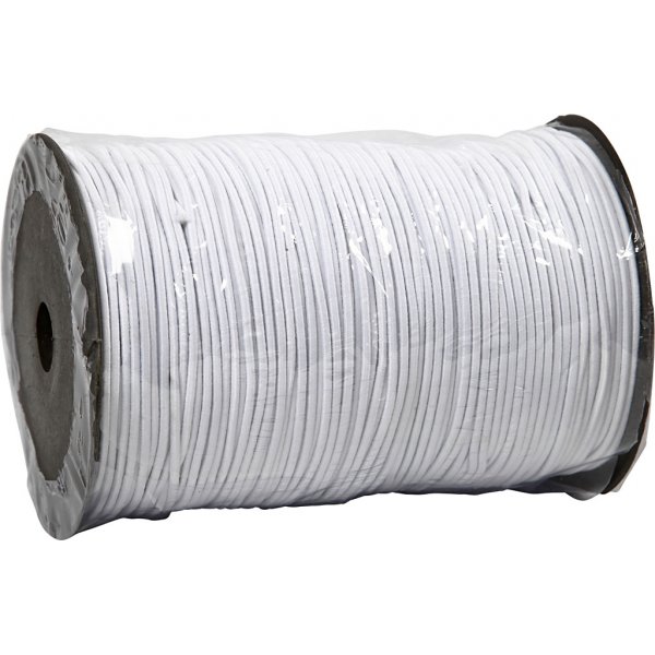 Elastiskt snöre 2 mm - vit - 250 m Elastiskt snöre 2 mm - vit - 250 m