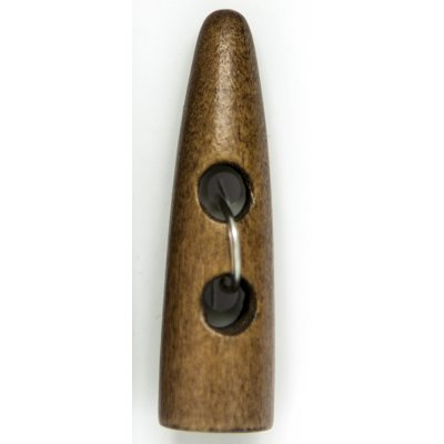 Knapp Duffel 2-hål 50 mm 2st - Brun trä
