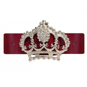 Damb�lte i lackerat kalvl�der - R�d - 95 cm