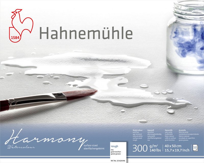 Akvarelblok Harmony 300 g Grov - 40x50 cm - Akvarelpapir, Blok