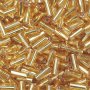 Bohemiska rocaillep�rlor 5 x 2 mm, guldglans i plastask