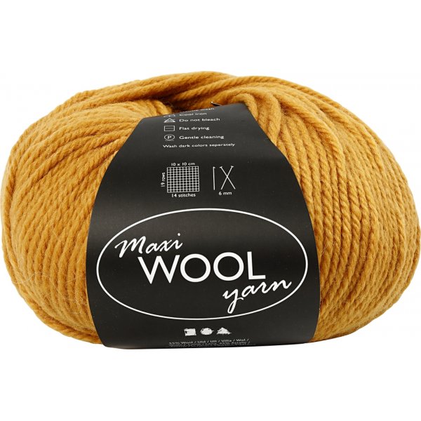 Ullgarn - mörkgul - 100 g Ullgarn - mörkgul - 100 g
