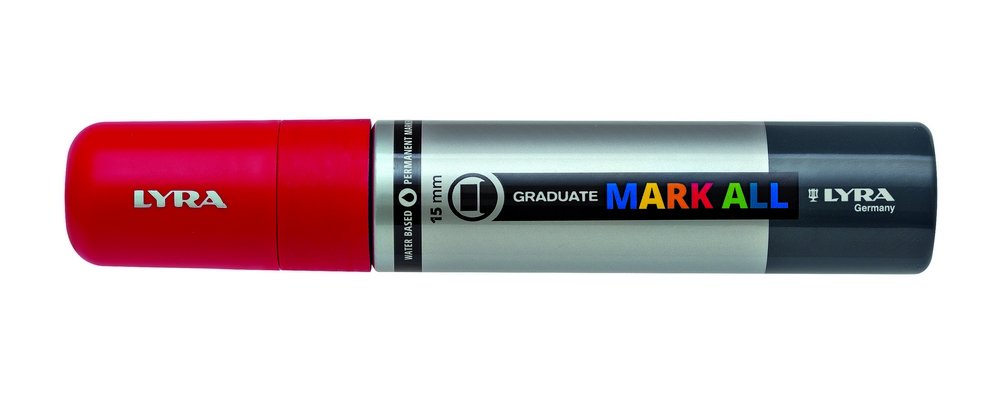 Merk Alle 15 mm Red - Lyra Mark All, Markers, Penner, Penner, fargestifter og blekk