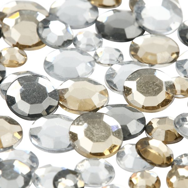 Rhinestones - gyllen olja - Runda - 6+9+12 mm - 360 st Rhinestones - gyllen olja - Runda - 6+9+12 mm - 360 st
