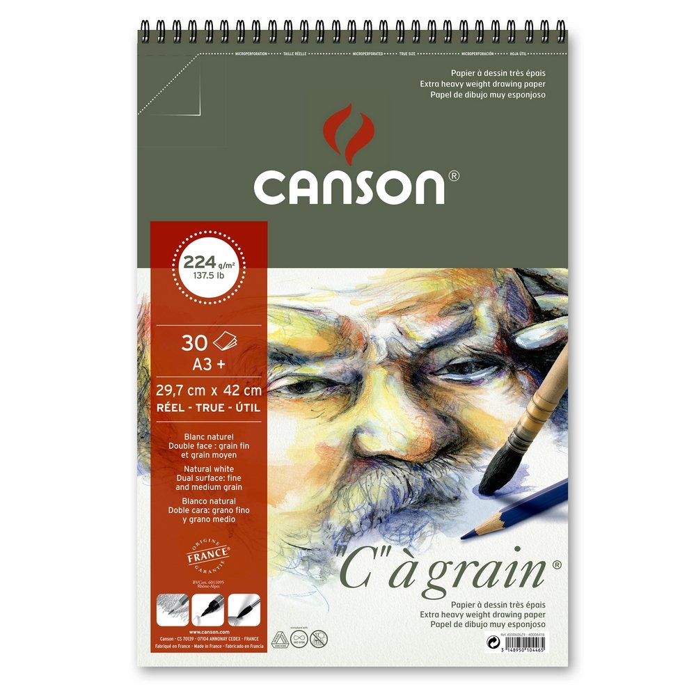 Skissepapper C á grain 224g - A3+ - Tegneblokk, Blokk
