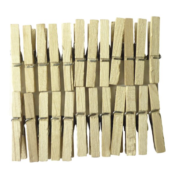 Träklämmor 24-pack, naturfärgad, 25 mm Träklämmor 24-pack, naturfärgad, 25 mm