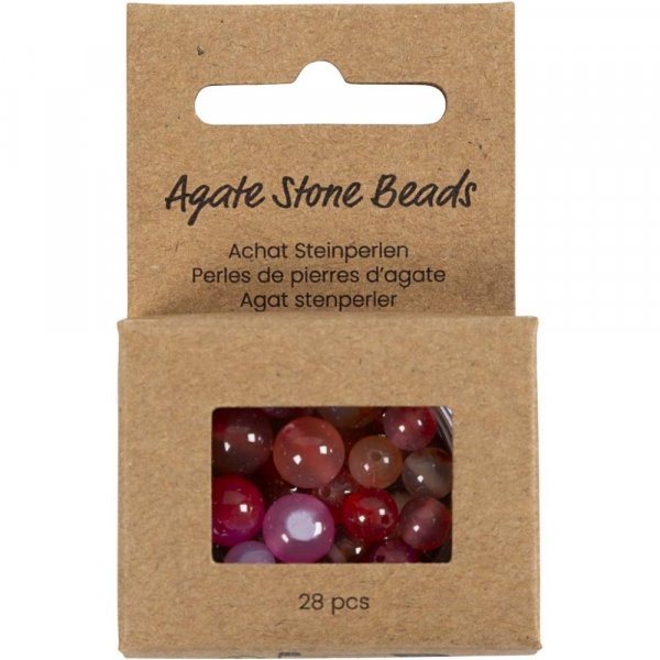 Agatp�rlor beige och rosa 10x10-15x6 mm - 28 st.