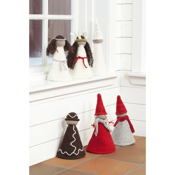 Virkmnster - Tovat luciatg, tomtar och Pepparkaksgubbe