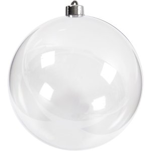 Dekorationskula tv�delad 15,6 cm Transparent - 1 st