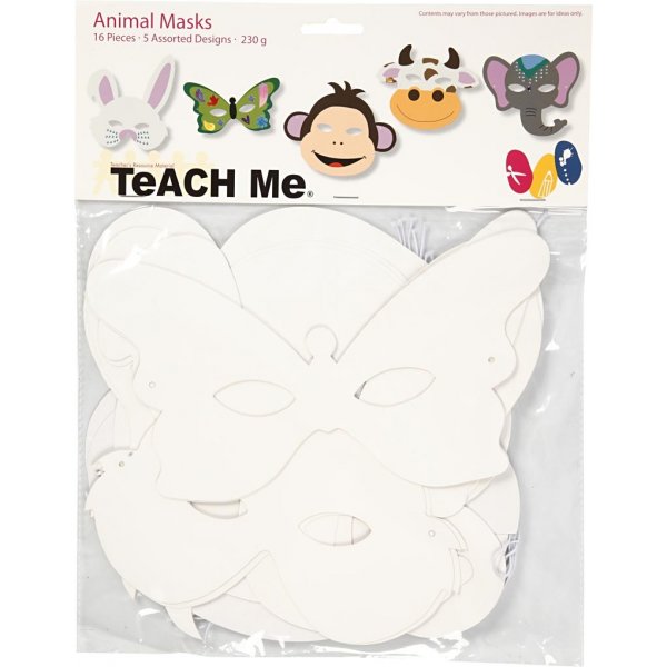 TeaCH Me - kartongfigurer - Djurmasker- 16 st TeaCH Me - kartongfigurer - Djurmasker- 16 st