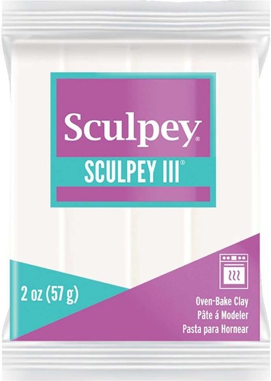 Clay Sculpey III 57g - Hvid 001 - Ovnhærdende ler, Modellere, Hobbyartikler til børn, Hobbymateriale, Håndværk