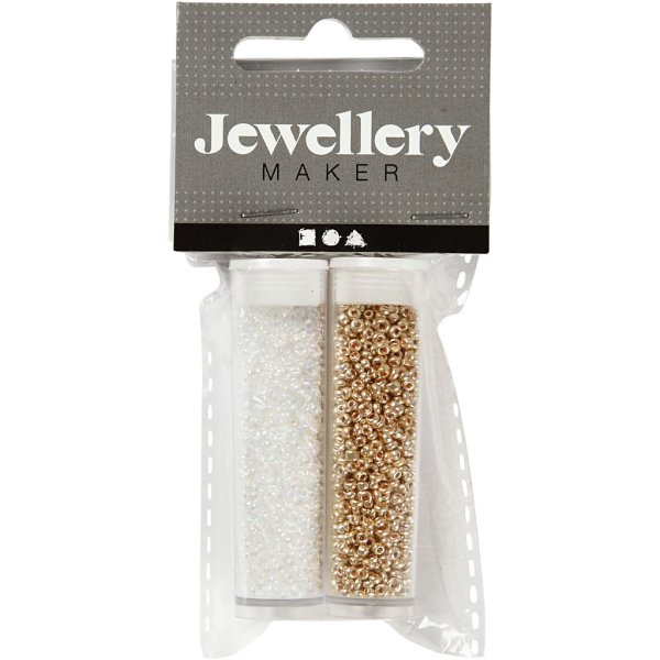 Rocaillepärlor 1,7 mm Vit 2 x 7 g Rocaillepärlor 1,7 mm Vit 2 x 7 g