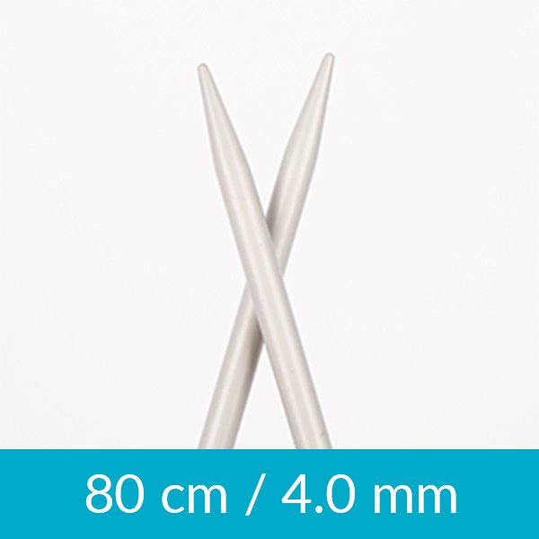 Cirkulære strikkepinde - Aluminium - 80 cm 4,00 mm / 31,5in US 6 - Rundpinde, Strikkepinde, Strikning, Strikke, hækle, knytte og væve