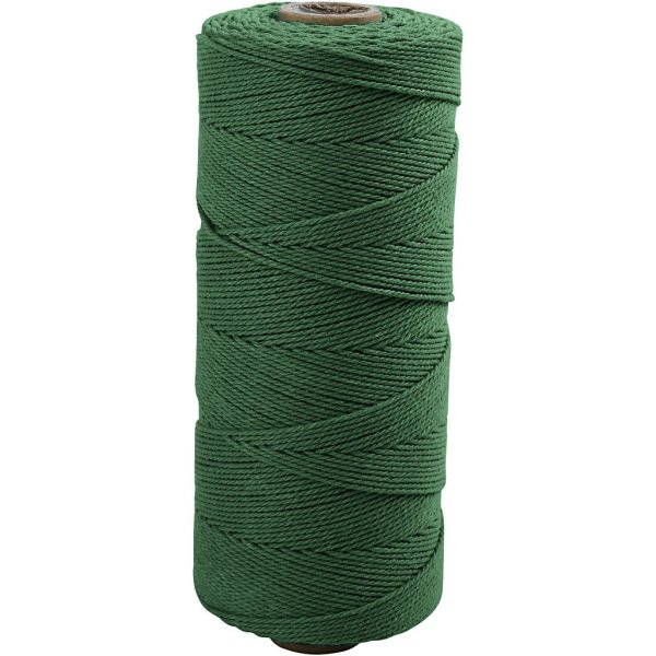 Makram�snor tynd 1 mm 315 m Gr�n - 1 n�gle