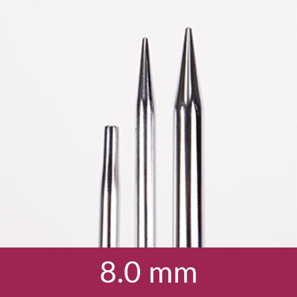Cirkulære strikkepinde kan udskiftes - Messing - 12 cm 8,00 mm / 4,5 tommer US11 - Rundpinde, Strikkepinde, Strikning, Strikke, hækle, knytte og væve