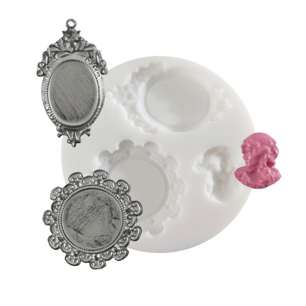 Mini silikonform för detaljer, cameé Ø7 cm Mini silikonform för detaljer, cameé Ø7 cm