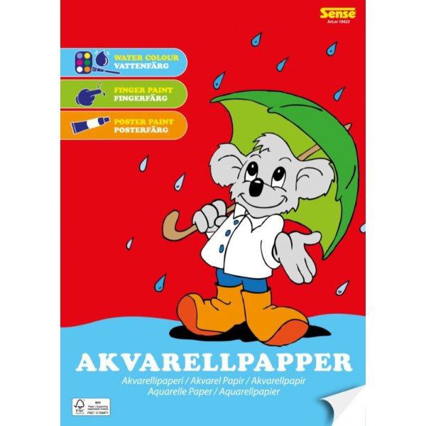 Akvarellblock A4 160 gsm 15 ark - FSC certifierat