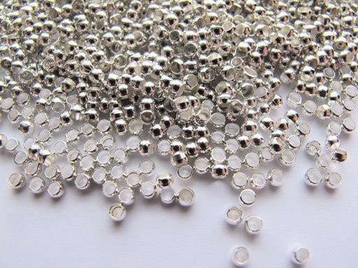 Paket med 60 silverklämkulor 2 mm Paket med 60 silverklämkulor 2 mm
