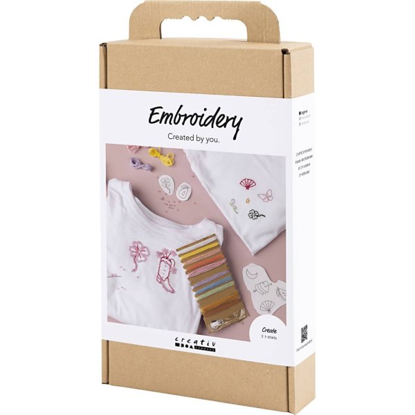 Broderisett T-skjorte Hvit 2-pakning