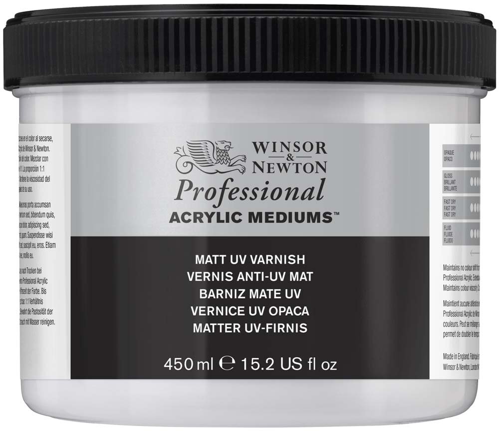 Akryl Medium W&N Professional - UV Lakk Matt - 450 ml - Akrylmedier, Malemedium, Lakk & malingsmedier