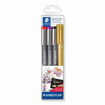Pigmentforinger og tusjer - 4 penner