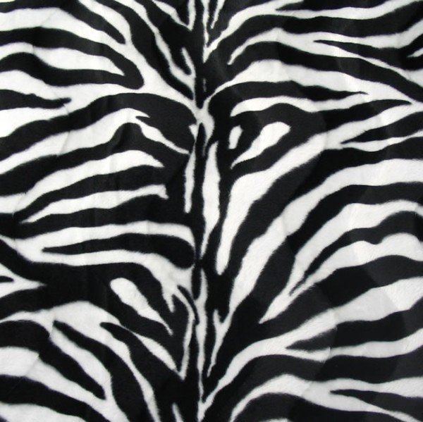 Zebra Dyreimitation Velboa - 150 cm - Imiteret pels, Kunstlæder, Stof