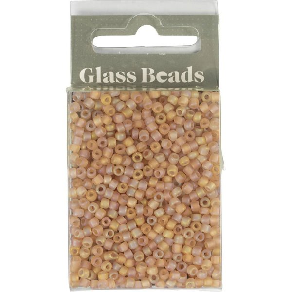 Rocaillepärlor matt frozen 3 mm Beige 25 g Rocaillepärlor matt frozen 3 mm Beige 25 g