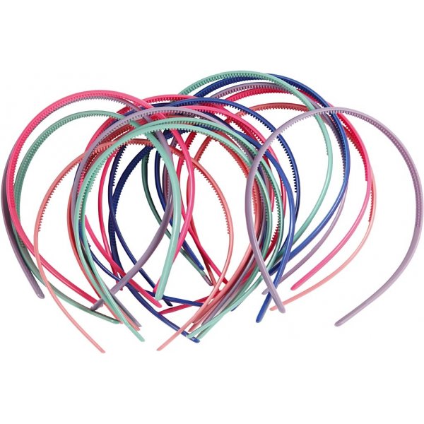 Diadem - 8 mm - mixade färger - 20 st Diadem - 8 mm - mixade färger - 20 st