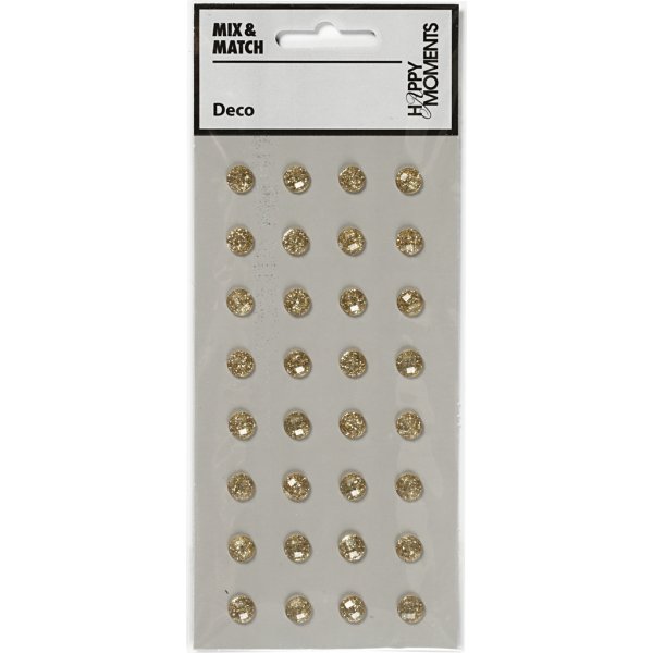Rhinestones - guld - Ø8 mm - 32 st Rhinestones - guld - Ø8 mm - 32 st