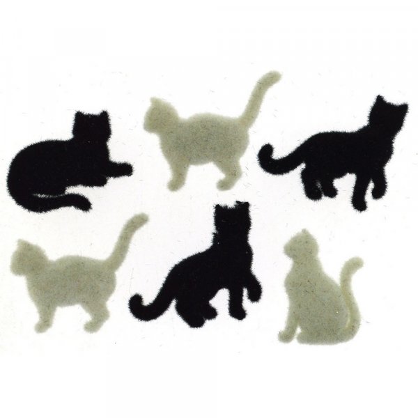 Svart/Vita knappar 25x20 - 20x25 mm - lskar katter