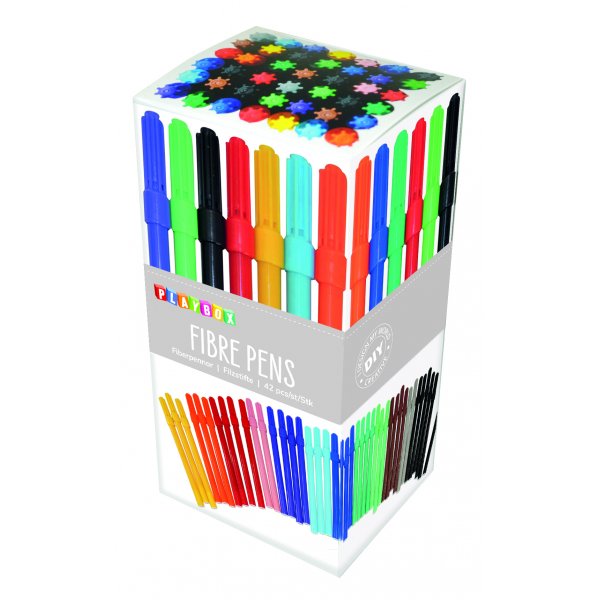 Fiberpennor - olika f�rger - smala -&nbsp;42 st