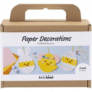 Mini DIY-papirdekorasjonssett - Papp med dekorasjon