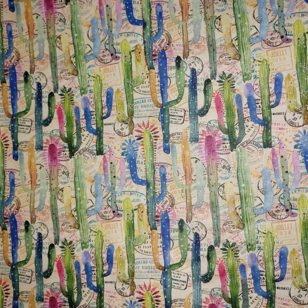 Vaxduk textil kaktus 140 cm