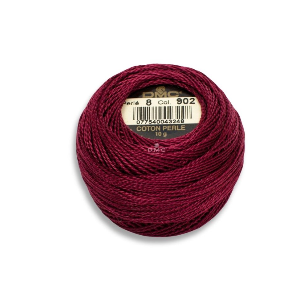 DMC Pearl Cotton Art. 116/8, 902 Very Dark Garnet - Broderigarn, Garn, Sticka & virka