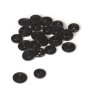Set med 10 svarta plastknappar med tryckknapp, storlek 20 (12,2 mm) Set med 10 svarta plastknappar med tryckknapp, storlek 20 (12,2 mm)