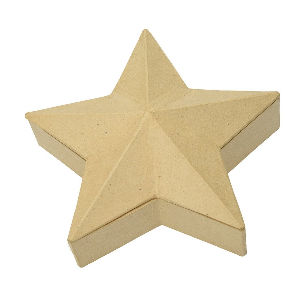 3D låda Stjärna - 20x20x6 cm - Pappaskar, Pappartiklar, Dekorstommar, Hobbymaterial, Pyssla