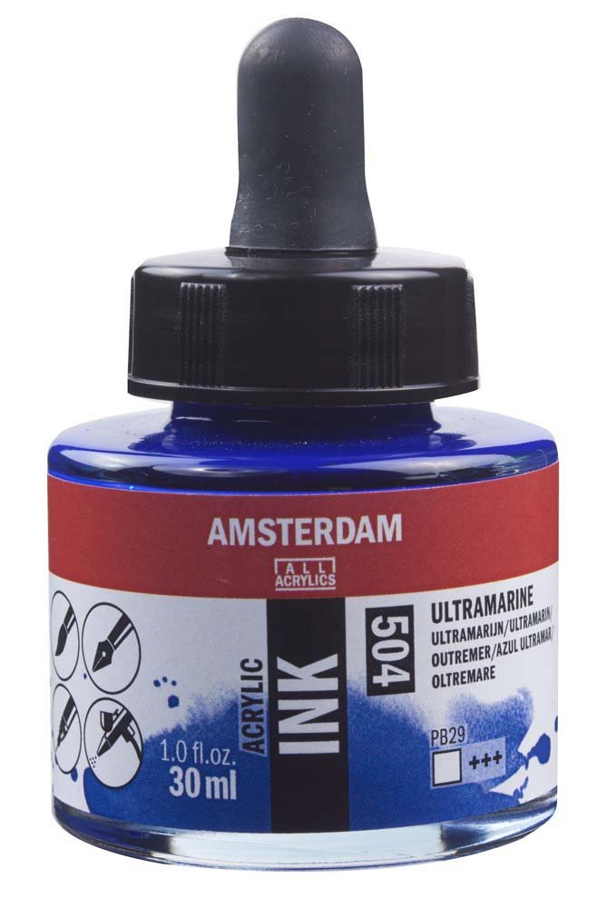 Akrylmarker Amsterdam 30 ml - Ultramarine - Tusch & Blæk, Kunstnerfarver