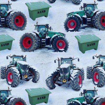 Mnstret jersey 150 cm - Traktor sne