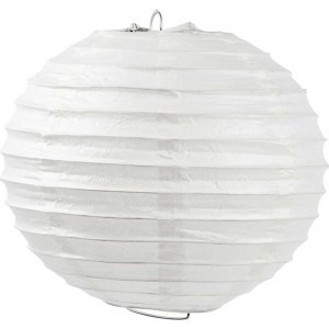 Papirlampe - hvid - Rund - 20 cm