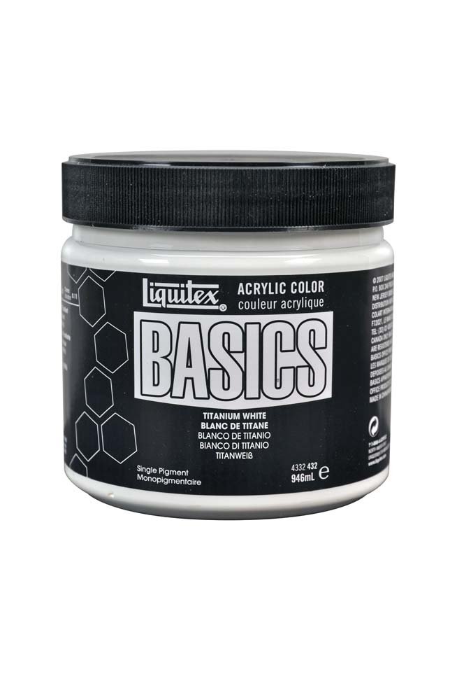 Akrylfärg Liquitex 946 ml - 432 Titanium white - Akrylfärger, Konstnärsfärger