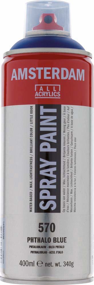 Amsterdam Spray 400 ml - Phthalo Blue - Spraydåser, Spraymaling, Hobbyfarve