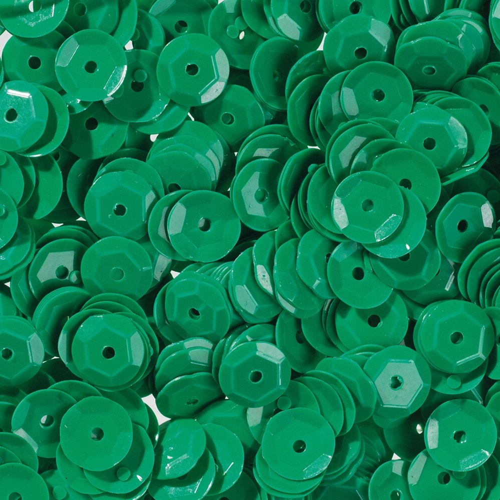Pailletter, Runde/Kuperede 6 mm 40 g Opaka - Grøn - Runde pailletter, Pailletter, Strøelse, klistermærker & små dekorationer, Dekorationmateriale,