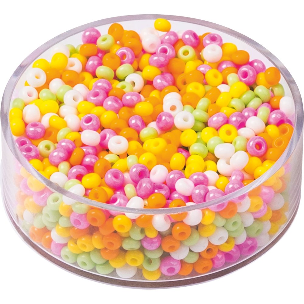 Boheme rocailleperler 2,5 mm 17 g - Neonfarver - Blandinger af rocaillesperler, Rocaillesperler, Håndværk