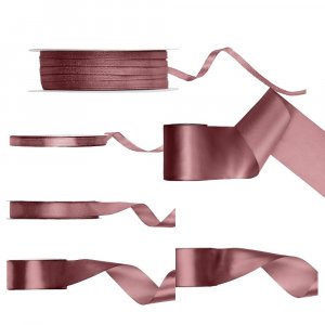 Satinband - Dark Rusty Rose - 25 meter