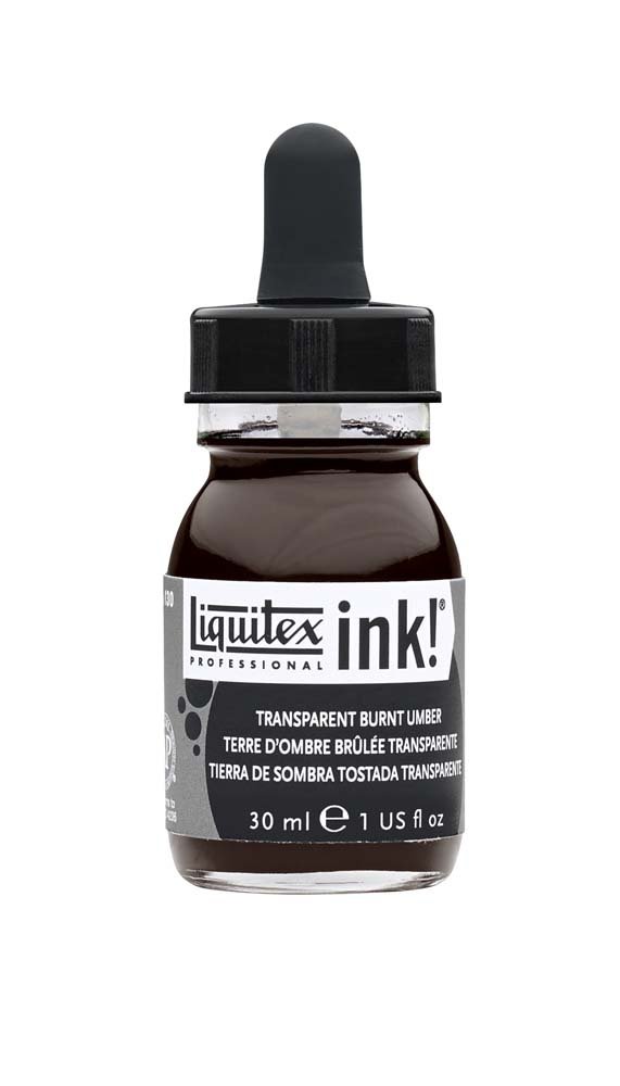 Akrylblæk Liquitex 30 ml - 130 Transparent burnt umber - Tusch & Blæk, Kunstnerfarver