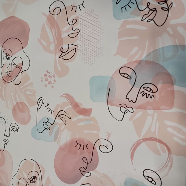 Vaxduk PVC rosa bladning 140 cm