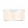Satinband - 25 m - Ljust kr�mvitt - Bredd: 25 mm