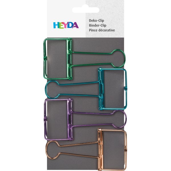 Kl�mma f�r dekoration 4-pack, stora, metallf�rger