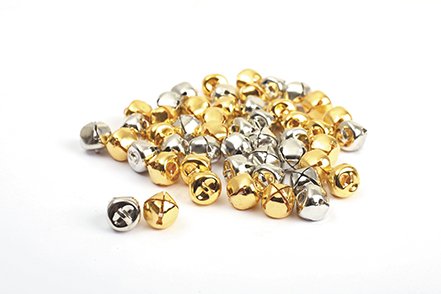 Bjällror 13 mm guld & silver - 50 st Bjällror 13 mm guld & silver - 50 st